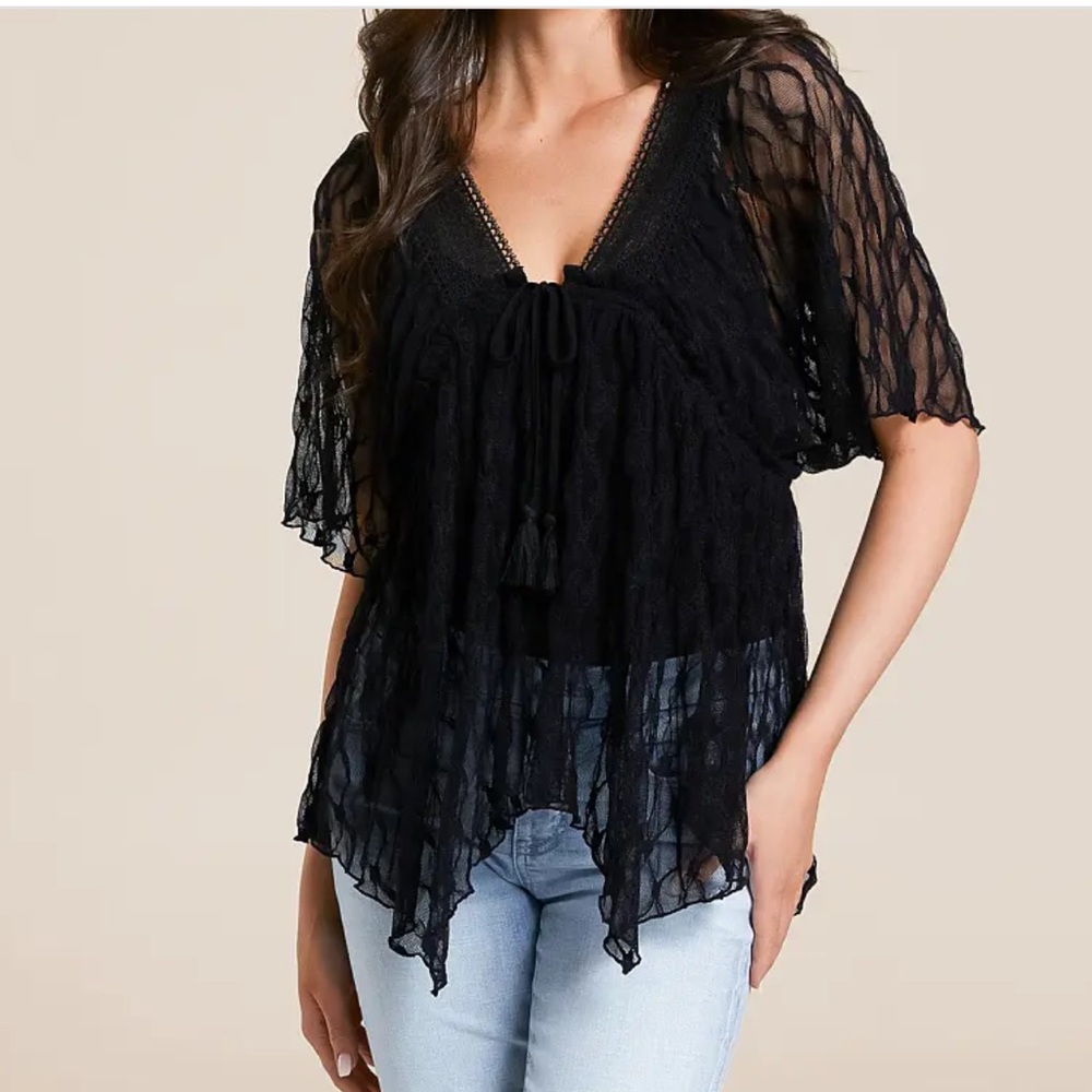 Daytrip Black Lace Blouse